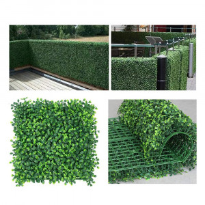 Gard paravan viu cu frunze artificiale, verde inchis, decor sau mascare, 40x60cm