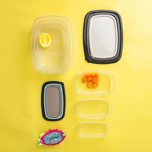 Set de 6 caserole cu capac, dimensiuni diferite, pentru frigider, congelator, microunde, BPA free 