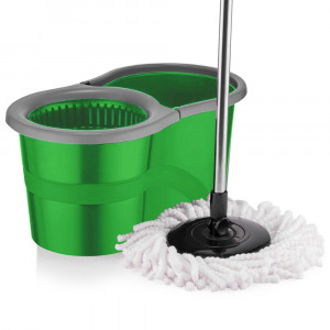 Set Galeata cu Mop Rotativ si Dispozitiv Centrifug de Stoarcere, Asos Home, Verde
