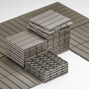 Set placi de podea pentru exterior, 33x33 cm - 9 buc (1 mp), usor de montat, maro