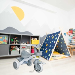 Bicicleta copii Kitty cu 3 roti, gri