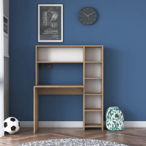 Birou cu 6 rafturi,nuc.Dimensiuni 113.2x141.8x40cm,Prya