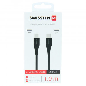 Cablu date incarcare Type-C la Type-C, 1 metru, Swissten