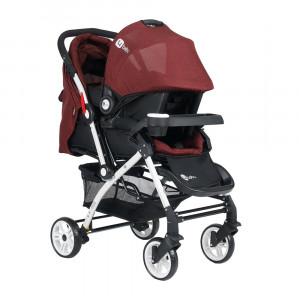Carucior copii multifunctional 3 in 1, pliere compacta, Unicare Travel, Bordeaux