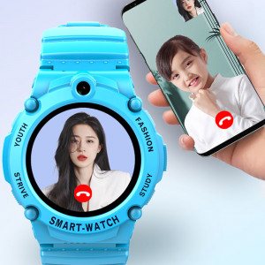 Ceas inteligent smartwatch copii cu GPS, rezistent la apa, Efour Tech FG-37, bleu