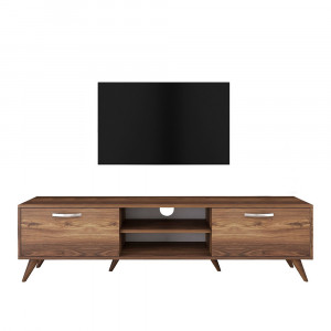 Comoda TV Nevada C1B, culoare nuc, 180x35x46,6 cm