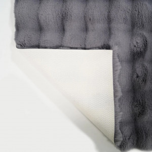 Covor Bubble imitatie blana de iepure 3D, 150 X 230 cm, gri inchis