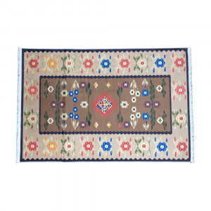 Covor traditional antiderapant Floricele, 80x150cm