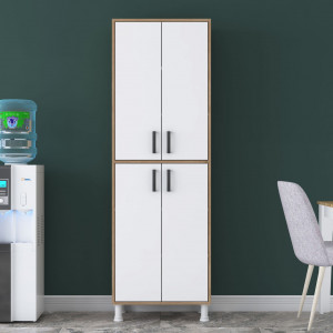 Dulap multifunctional pentru depozitare cu 4 usi, pentru dormitor, hol sau birou, alb. Fidelis