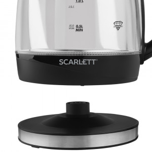 Fierbator electric Scarlett SC-EK27G53, negru/transparent, 2200 W, 1,7 l