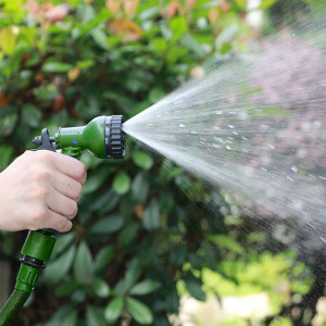 Furtun extensibil pentru gradina 10 - 30 metri, cap de udat cu pulverizator reglabil, verde