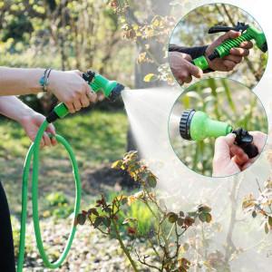 Furtun Extensibil Verde 45 metri, Pistol cu 7 pozitii de udare si accesorii pentru udat incluse