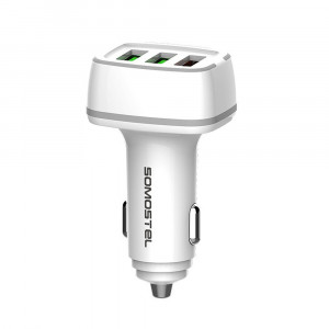 Incarcator auto cu 3 porturi, Model SMS-A48, Quick Charge 3.0, 30W