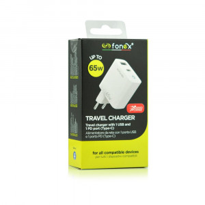 Incarcator retea priza USB si Type C, 65W Fast Charge, Fonex