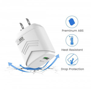 Incarcator retea SMS-A33, Quick Charge3.0, Putere 18W, plus cablu Lightning, roz