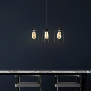 Lustra Silindir, Squid Lighting, Negru, 21x16x115 cm 3 brate