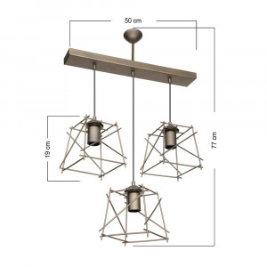 Lustra Squid Lighting Sticks, 40x61x51, 20W, cu trei surse de lumina