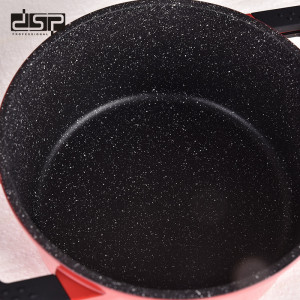 Oala cu capac din fier, negru-galben, 2.7L, 20cm, DSP CA002-B20