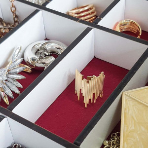 Organizator pentru bijuterii Diamond Small, MDF, alb