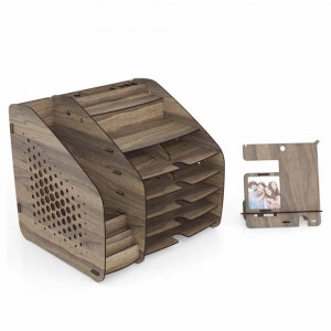 Organizator pentru birou Tria, XL, MDF, nuc