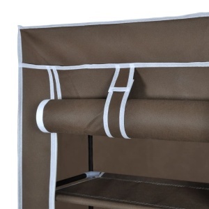 Pantofar dulap textil pentru incaltaminte cu 9 rafturi de depozitare, maro