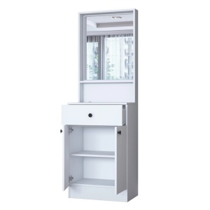 Pantofar modern cu oglinda, alb, P6