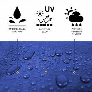 Prelata impermeabila cu inele, tratata UV, dimensiune 8m x 12m