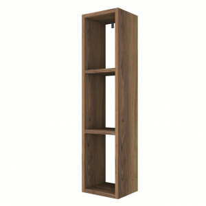 Raft de perete deschis, suspendat, cu 3 spatii de depozitare, nuc, 24.5x92x21cm, Savia
