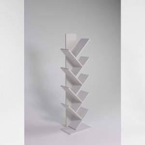 Raft pentru carti, design modern, alb, Yva