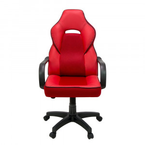 Scaun birou directorial, Perla, rotativ, reglabil, piele ecologica, rosu