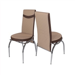 Set 6 scaune Exclusive, capucino si picioare cromate