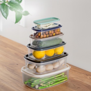 Set de 6 caserole cu capac, dimensiuni diferite, pentru frigider, congelator, microunde, BPA free 