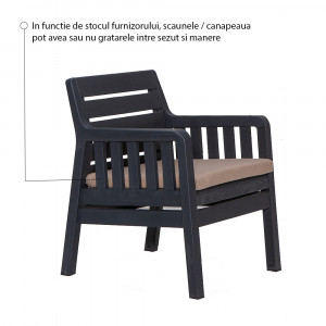 Set mobilier gradina - terasa Santana, canapea 2 locuri + 2 fotolii + 1 masuta