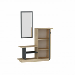 Set mobilier pentru hol Asia, stejar-antracit