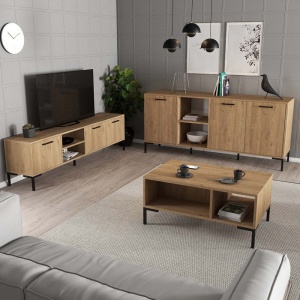Set mobilier sufragerie trei piese, Macau, stejar