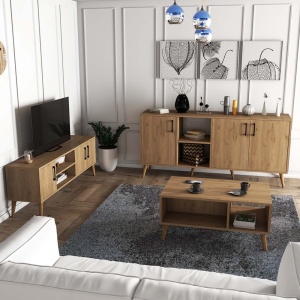 Set mobilier sufragerie trei piese, Porto, stejar - Img 2