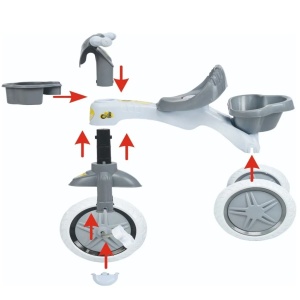 Bicicleta copii Kitty cu 3 roti, gri