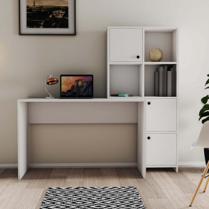 Birou Mira, practic si spatios, dimensiuni 120 x 75 x 51.5 cm, alb.