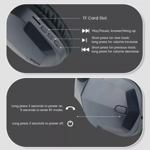 Casti hands-free bluetooth, over-ear, SMS-CJ08, albastru inchis