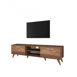 Comoda TV Nevada C1B, culoare nuc, 180x35x46,6 cm