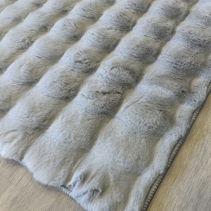 Covor Bubble imitatie blana de iepure 3D, 150 X 230 cm, gri
