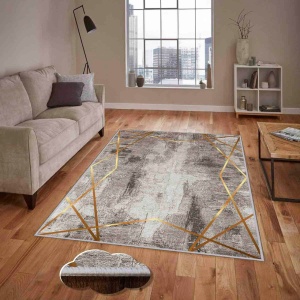 Covor living cu print digital 3D, Mistic, 100x150cm, poliester 100%, spate antiderapant