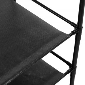 Cuier cu pantofar metalic cu 4 rafturi Asos, negru