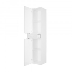 Dulap inalt multifunctional cu sertar, 2 usi cu 4 compartimente, Kerim, alb
