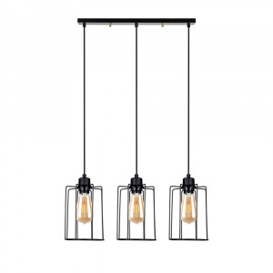 Lustra Silindir, Squid Lighting, Negru, 21x16x115 cm 3 brate