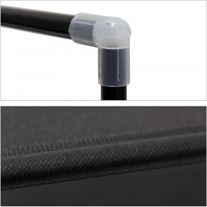 Pantofar etajera cu 10 rafturi din otel galvanizat si textil, 95x28x175 cm, Asos, negru