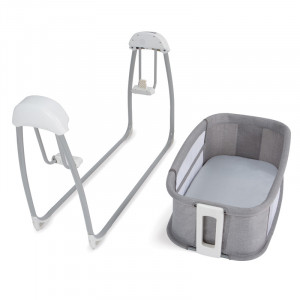 Patut 4 in 1 pentru bebelusi, leganare electrica, melodii, plasa anti insecte