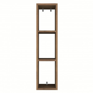 Raft de perete deschis, suspendat, cu 3 spatii de depozitare, nuc, 24.5x92x21cm, Savia