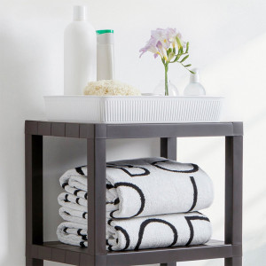 Raft modular organizator cu 3 etajere, aspect de lemn stratificat, maro