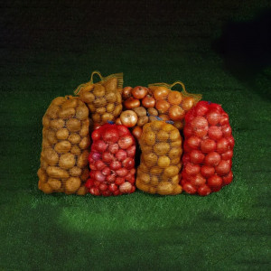 Saci plasa raschel 5KG, rosu, 27x35cm, set 100 bucati